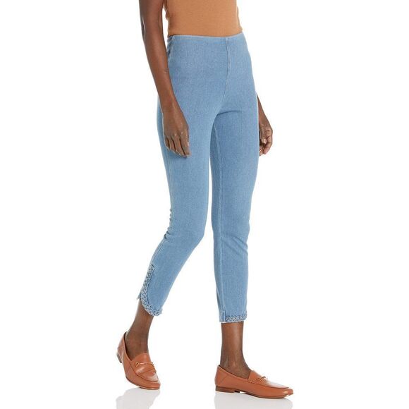 Lyssé Women's, Missy Happy Hour Braided Crop Denim X-Large Bleached Blue